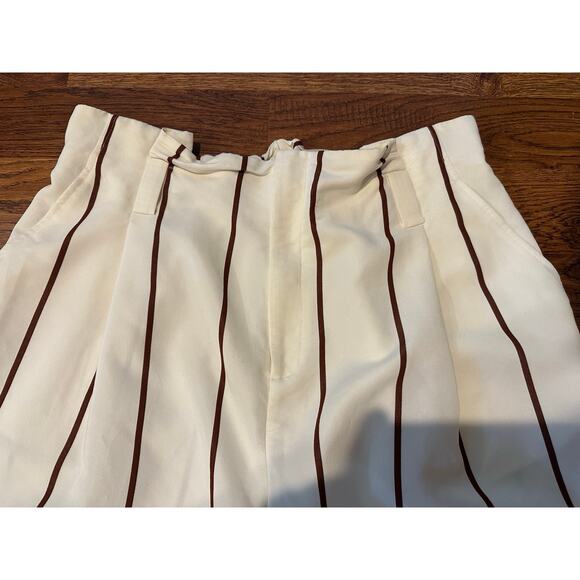 A New Day Women's Cropped Wide Leg Striped Pants Ivory Size XL Everyday Chic - Picture 3 of 7